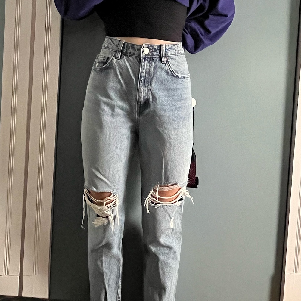 ZARA Light-Wash High-Rise Jeans